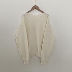 촉감좋은 타이 초커 앙고라 박시 아방핏 브이넥 긴팔니트