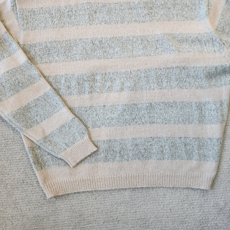 ストライプベーシックラウンドニット