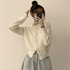 メリミラウンドセミクロップカーディガン(8color) IVORY