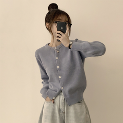 メリミラウンドセミクロップカーディガン(8color) AQUA