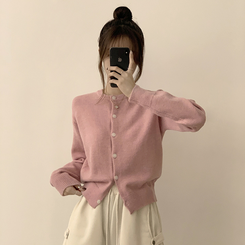 メリミラウンドセミクロップカーディガン(8color) PINK