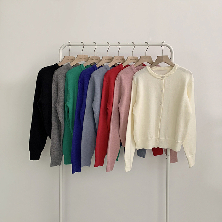 メリミラウンドセミクロップカーディガン(8color)