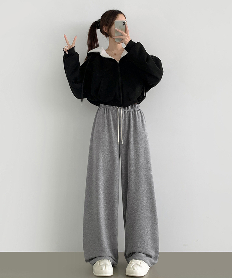 밍크 융털 기모 겨울 바지 중 1등 와이드 밴딩 트레이닝 팬츠