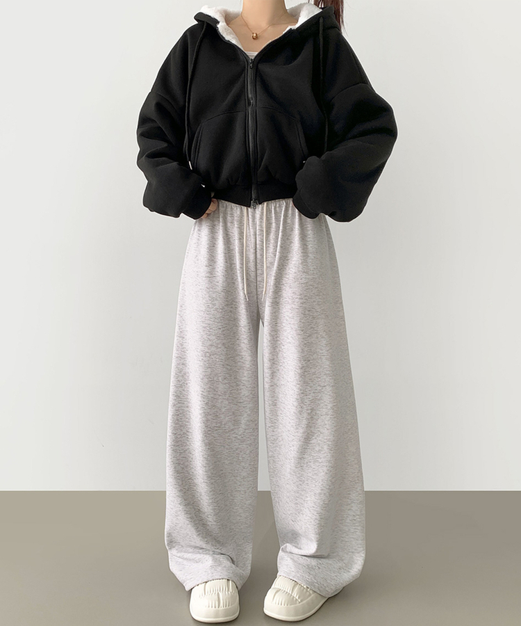 밍크 융털 기모 겨울 바지 중 1등 와이드 밴딩 트레이닝 팬츠