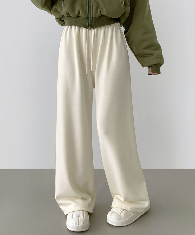 밍크 융털 기모 겨울 바지 중 1등 와이드 밴딩 트레이닝 팬츠