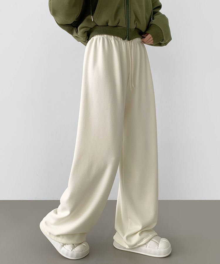 밍크 융털 기모 겨울 바지 중 1등 와이드 밴딩 트레이닝 팬츠