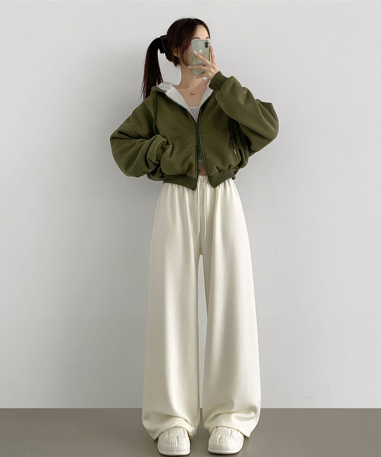 밍크 융털 기모 겨울 바지 중 1등 와이드 밴딩 트레이닝 팬츠