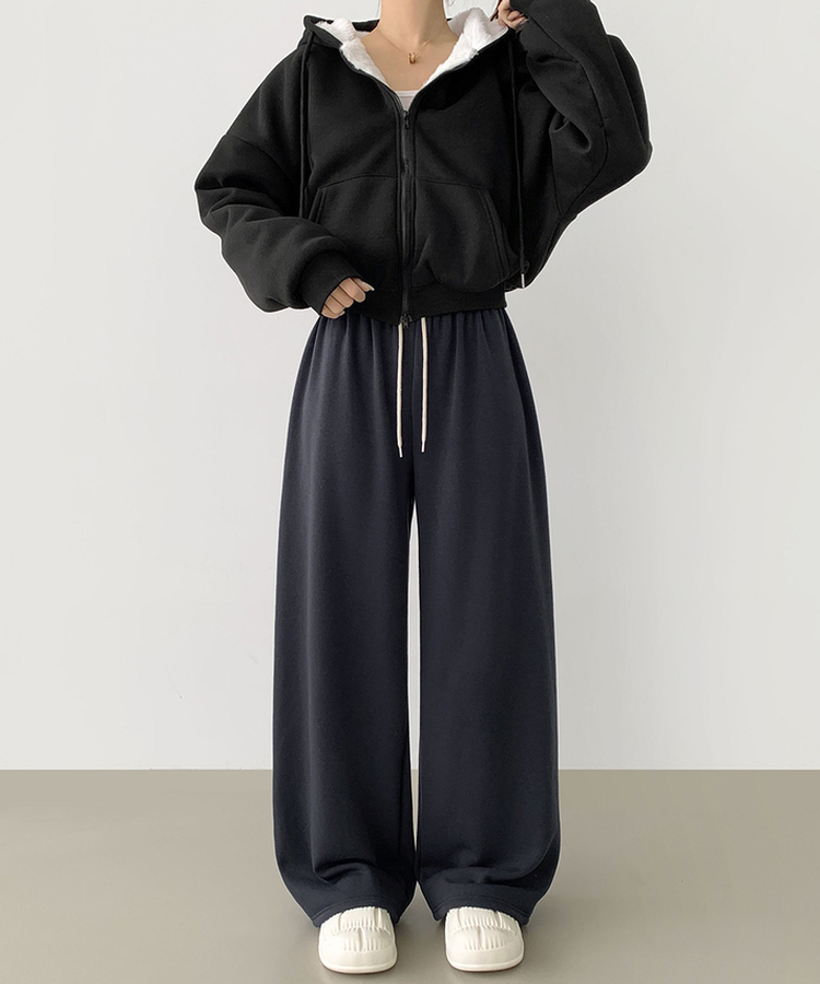 밍크 융털 기모 겨울 바지 중 1등 와이드 밴딩 트레이닝 팬츠