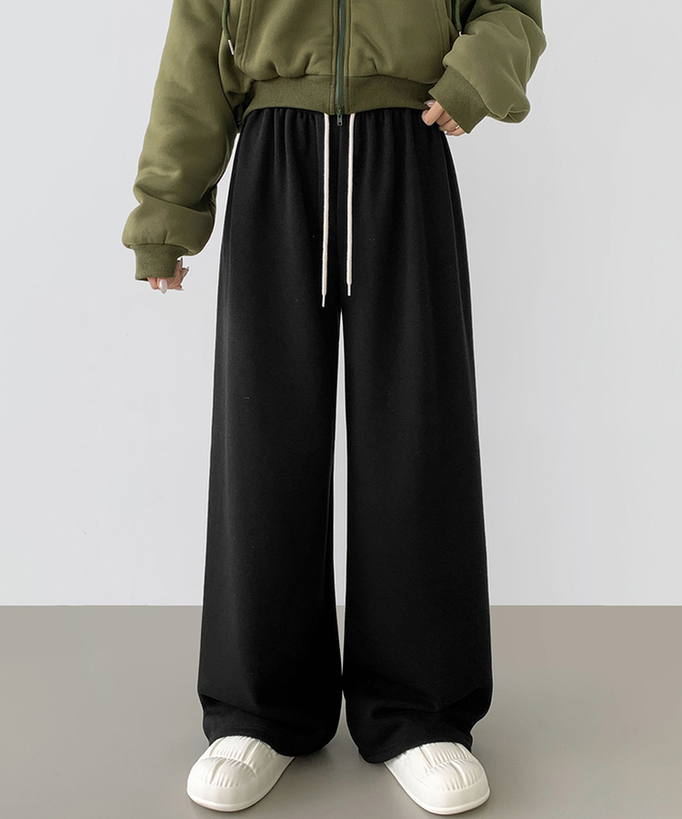 밍크 융털 기모 겨울 바지 중 1등 와이드 밴딩 트레이닝 팬츠