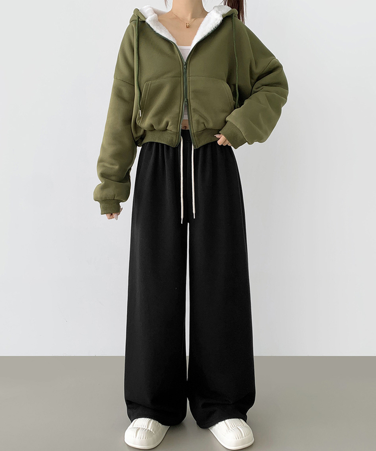 밍크 융털 기모 겨울 바지 중 1등 와이드 밴딩 트레이닝 팬츠