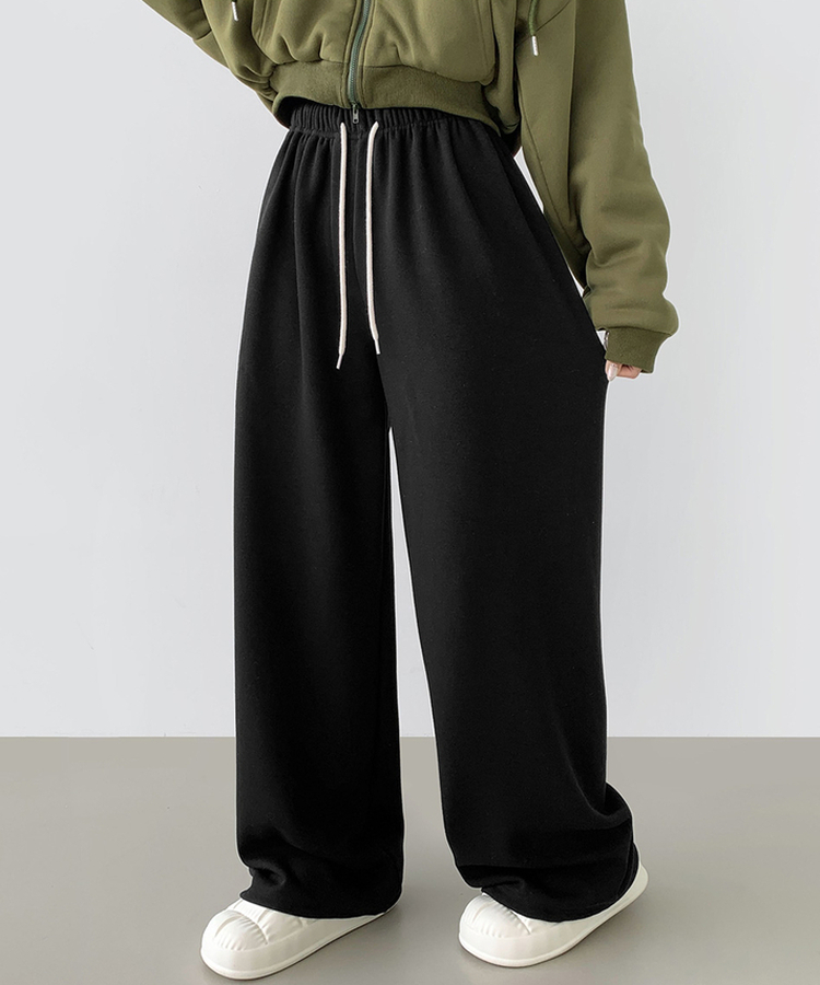 밍크 융털 기모 겨울 바지 중 1등 와이드 밴딩 트레이닝 팬츠