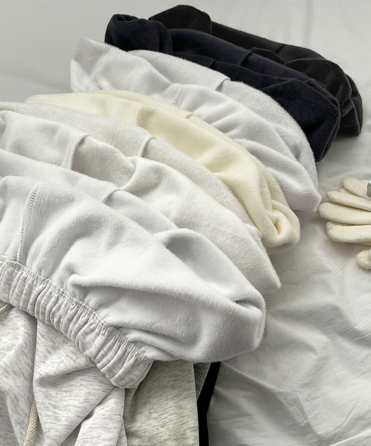 밍크 융털 기모 겨울 바지 중 1등 와이드 밴딩 트레이닝 팬츠