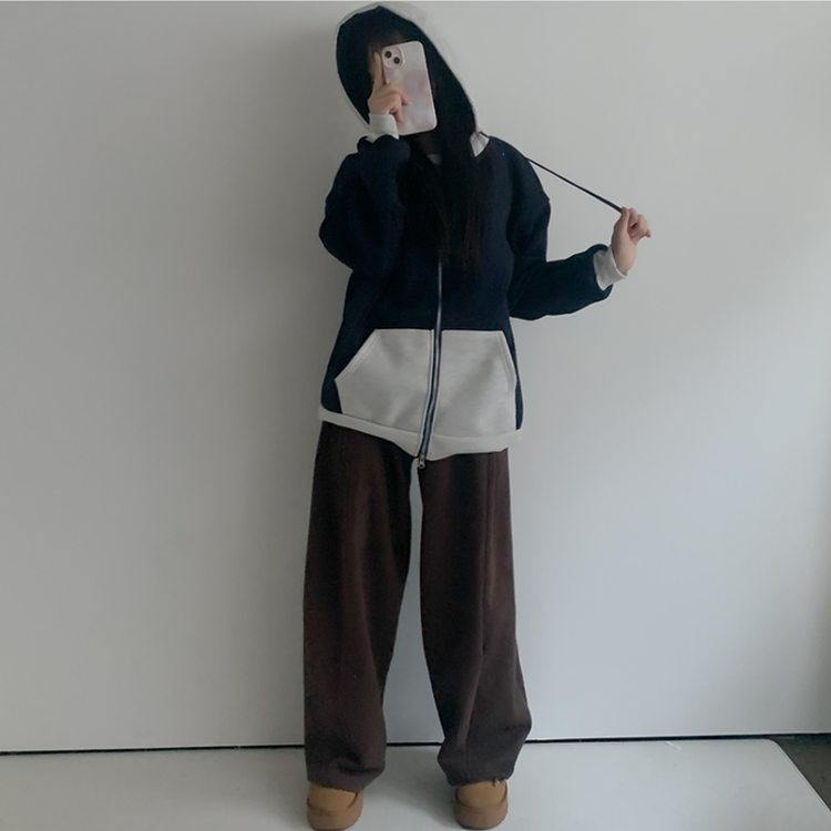 アメリカンツートンパーカージップアップ NAVY