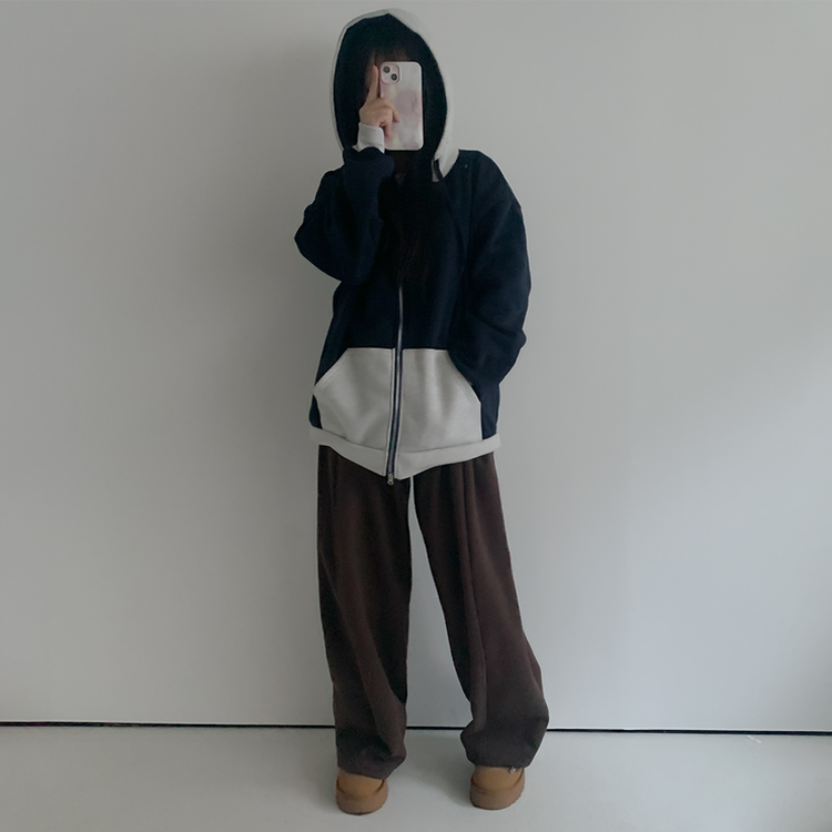 アメリカンツートンパーカージップアップ NAVY