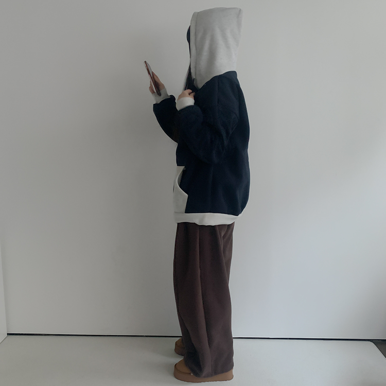アメリカンツートンパーカージップアップ NAVY