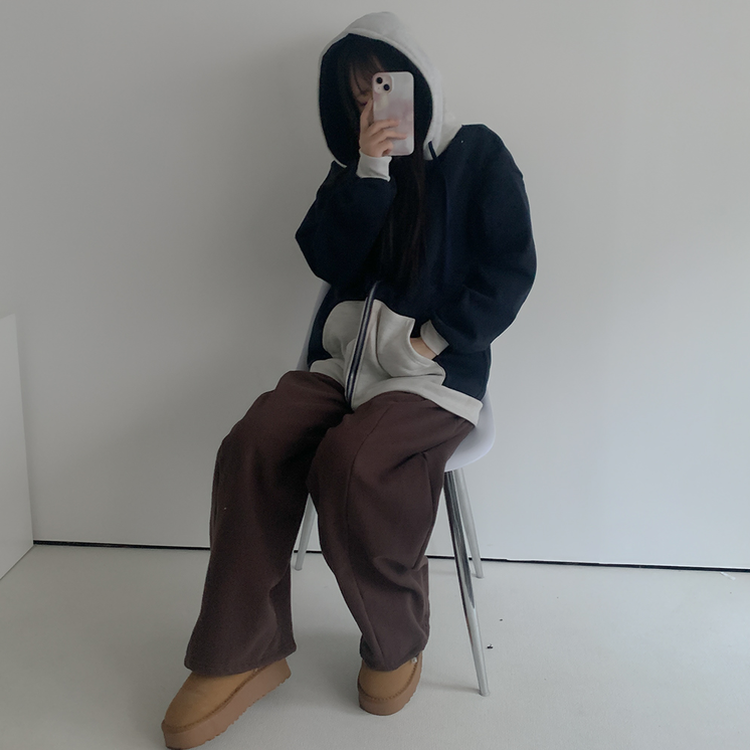 アメリカンツートンパーカージップアップ NAVY