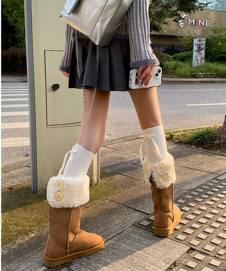 발레리나 골지 니삭스 아이보리