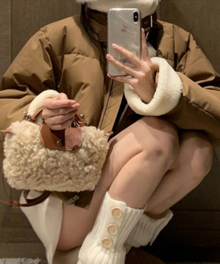 양털 가죽 미니가방