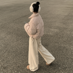 コーデュロイパステルクロップショートダウン PINK