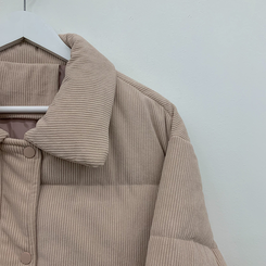 コーデュロイパステルクロップショートダウン