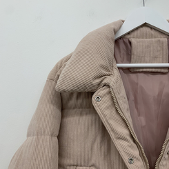 コーデュロイパステルクロップショートダウン