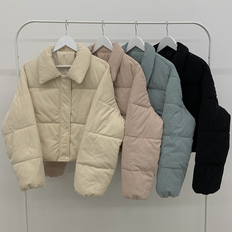 コーデュロイパステルクロップショートダウン