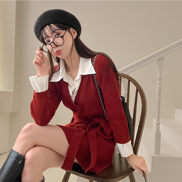 S*I様 レイヤードシャツミニワンピース<定価¥14,300> dazzlin ワンピース レイヤードシャツミニワンピース : ZOZOTOWN