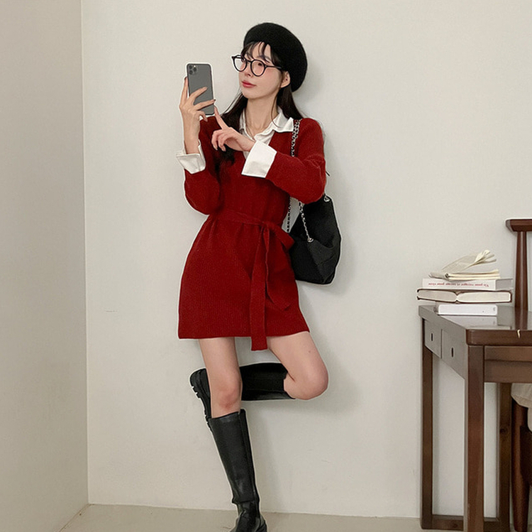 S*I様 レイヤードシャツミニワンピース<定価¥14,300> レイヤードシャツミニワンピース（ワンピース）｜dazzlin