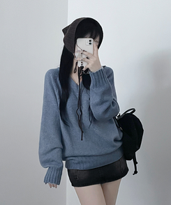 도톰프리나그랑브이넥긴팔니트 소라