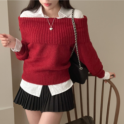 G*☆様 ブッチャープロダクツ レッドクロス ニットセーター 36 OLV アッ GRANCY】ZipDesign Asymmetry Knit / ジップデザイン