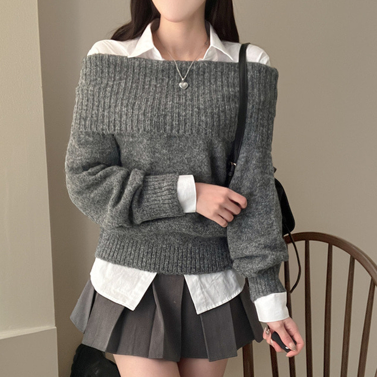 paloma wool 淡い水色 オフショルダー ニットセーター ビビッドレディ VIVIDLADY オフショルダーニット レディース 秋