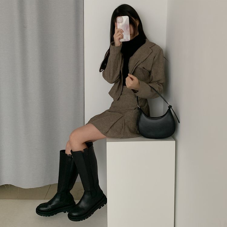 【SET】ボタンカラージャケット＋スカート BEIGE