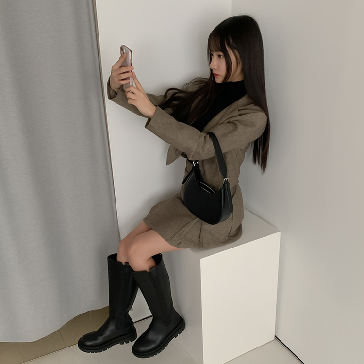 【SET】ボタンカラージャケット＋スカート BEIGE