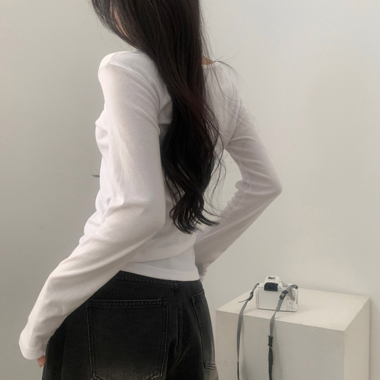 [1+1企画]ベーシックラウンド長袖Tシャツ11色 IVORY