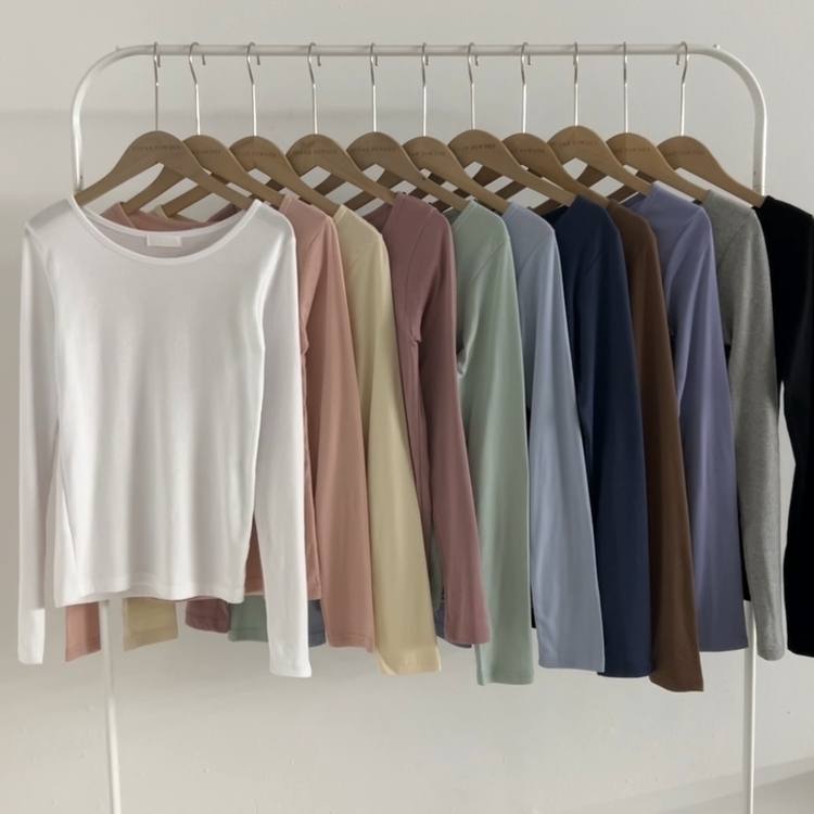 [1+1企画]ベーシックラウンド長袖Tシャツ11色
