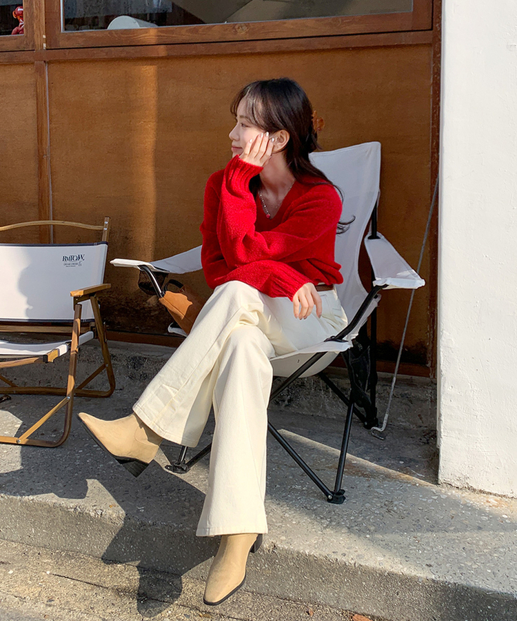 슬릿세미와이드부츠컷P 크림