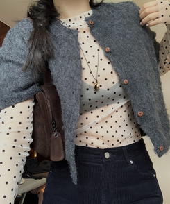 長袖Tシャツ シースルードット長袖Tシャツ BEIGE