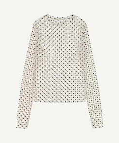 長袖Tシャツ シースルードット長袖Tシャツ