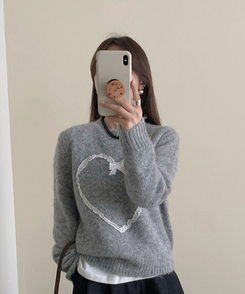 レースハートニット GREY