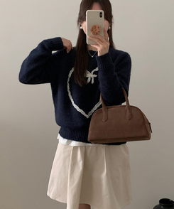 レースハートニット NAVY