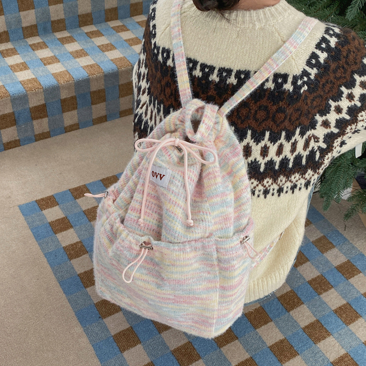 綿菓子パステルニットパックバッグ ONE COLOR