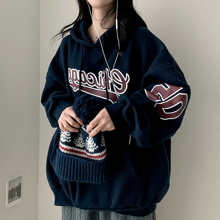 【起毛】ロンツオーバーレタリングフード