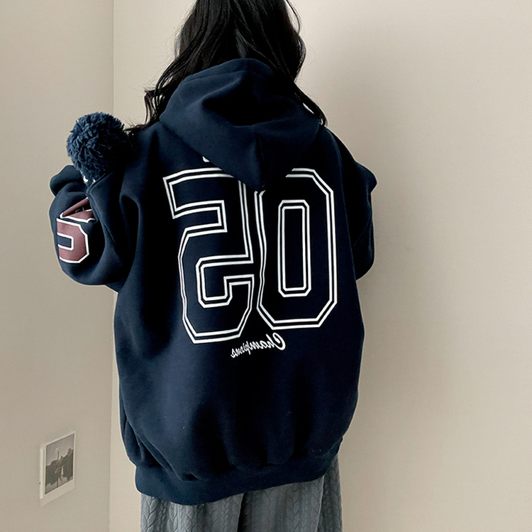 【起毛】ロンツオーバーレタリングフード
