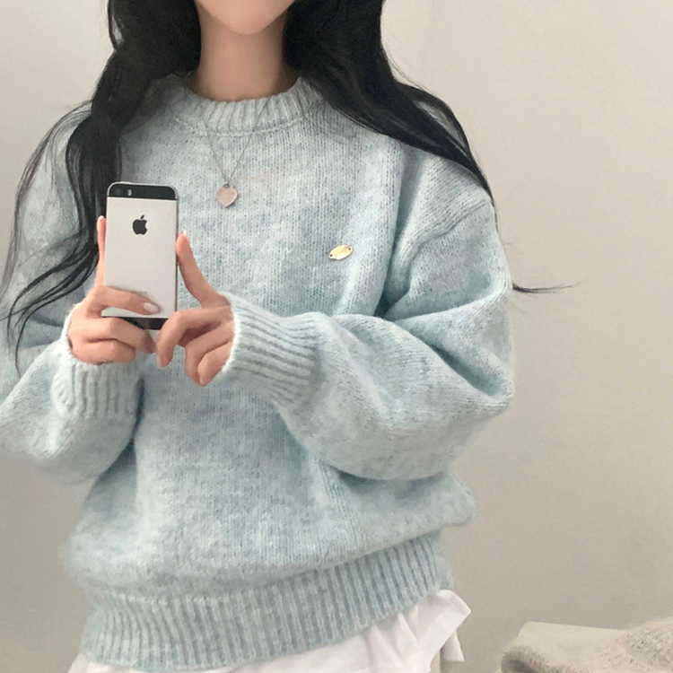 마블링 모헤어 보카시 펜던트 도톰 라운드니트 5color