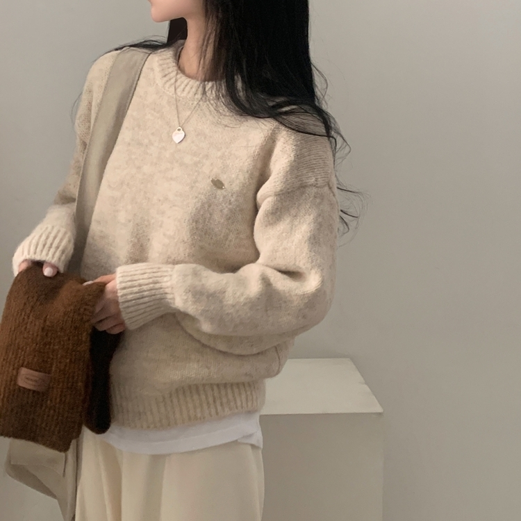 마블링 모헤어 보카시 펜던트 도톰 라운드니트 5color