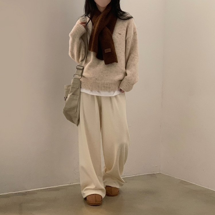 마블링 모헤어 보카시 펜던트 도톰 라운드니트 5color