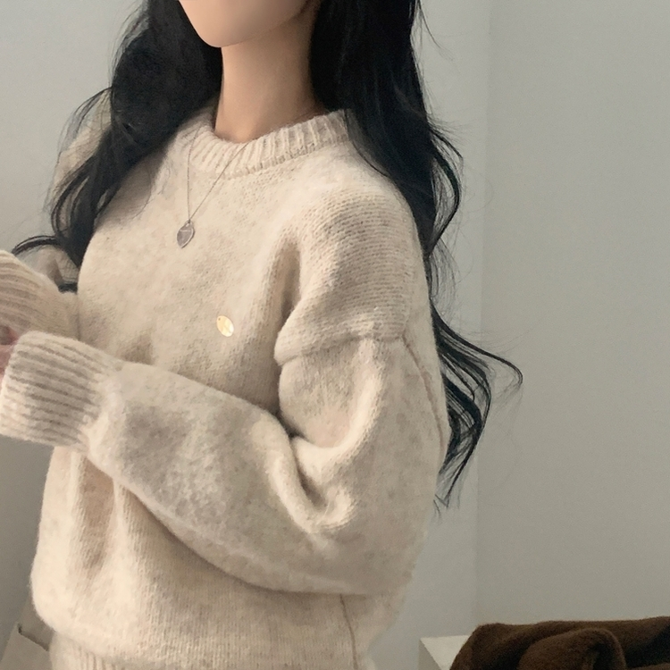 마블링 모헤어 보카시 펜던트 도톰 라운드니트 5color