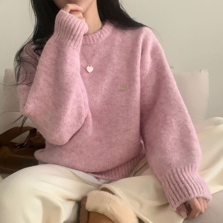 마블링 모헤어 보카시 펜던트 도톰 라운드니트 5color