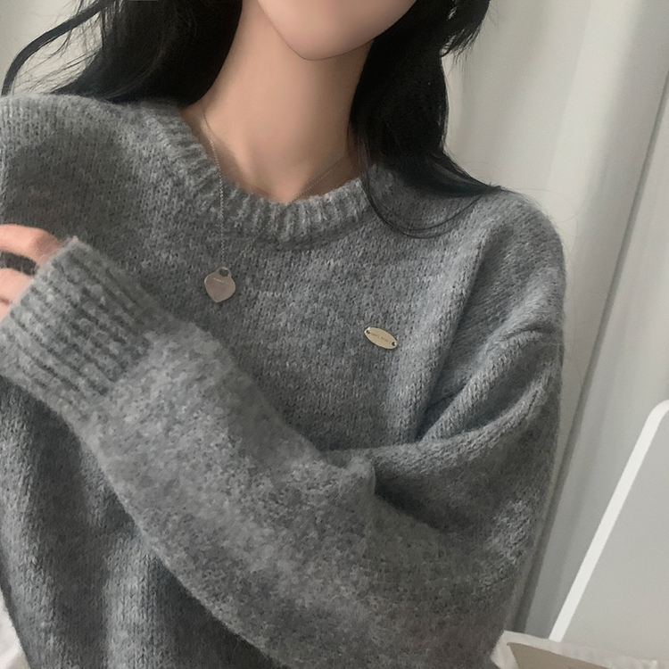 마블링 모헤어 보카시 펜던트 도톰 라운드니트 5color