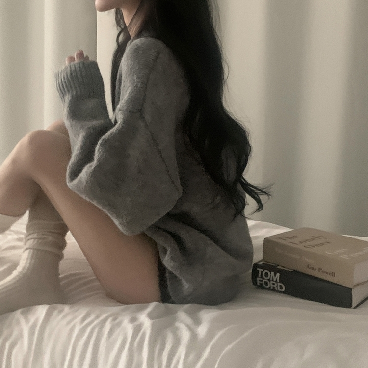 마블링 모헤어 보카시 펜던트 도톰 라운드니트 5color